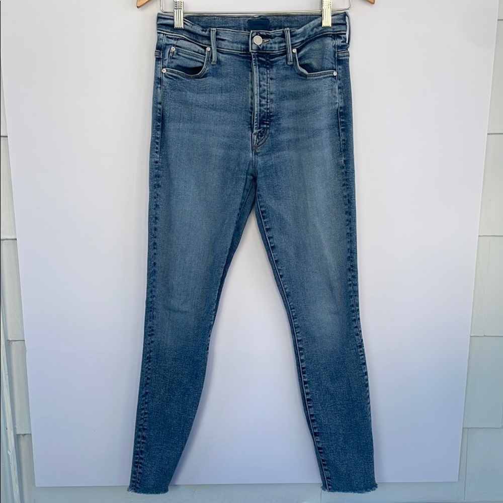 MOTHER The Stunner Ankle Fray Classic Blue Women's Jeans in Whiplash Size 27